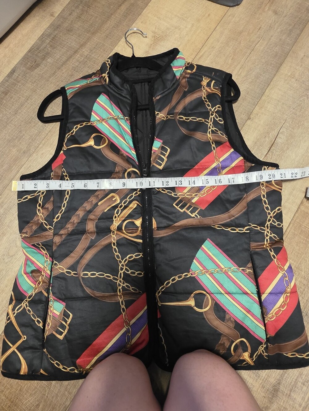 Vintage Lauren Ralph Lauren Reversible Equestrian Print Quilted Vest Size L - Picture 4 of 9